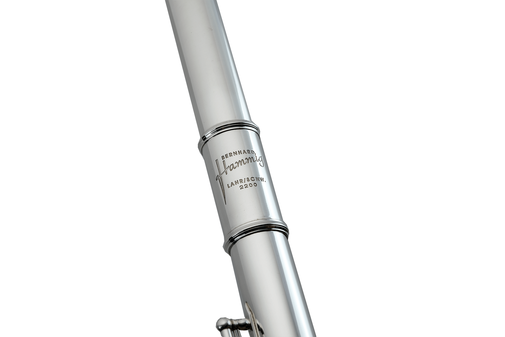 Silberflöte, Vollsilberflöte von Bernhard Hammig, Kunstwerkstätte, Böhmflötenbau